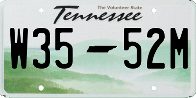 TN license plate W3552M