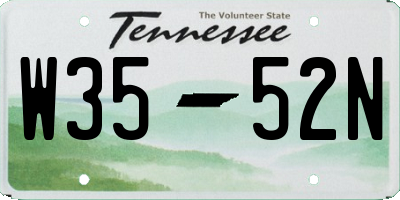 TN license plate W3552N