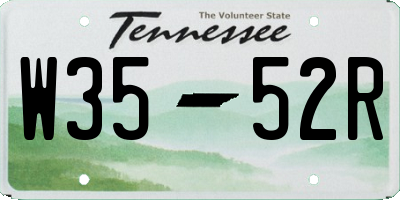 TN license plate W3552R