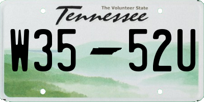 TN license plate W3552U