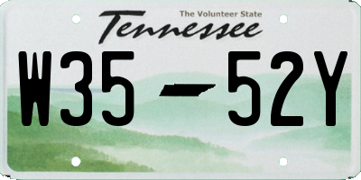 TN license plate W3552Y