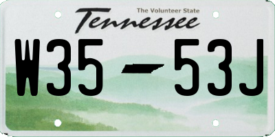 TN license plate W3553J