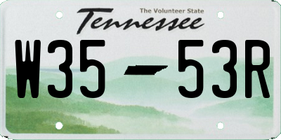 TN license plate W3553R