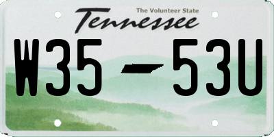 TN license plate W3553U