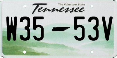 TN license plate W3553V
