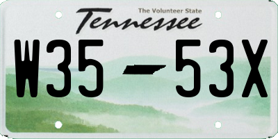 TN license plate W3553X