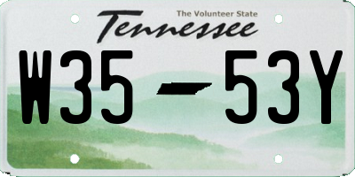 TN license plate W3553Y