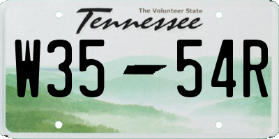 TN license plate W3554R