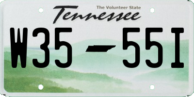 TN license plate W3555I