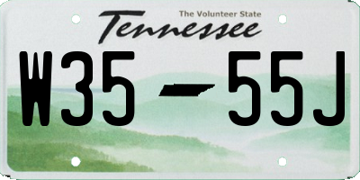 TN license plate W3555J