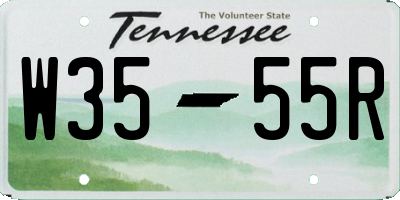 TN license plate W3555R