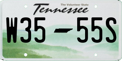 TN license plate W3555S
