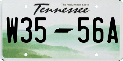TN license plate W3556A