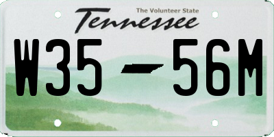 TN license plate W3556M