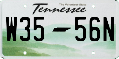TN license plate W3556N