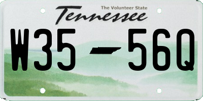 TN license plate W3556Q