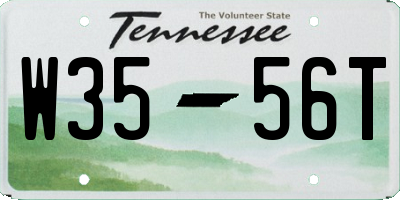 TN license plate W3556T