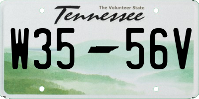 TN license plate W3556V