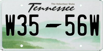 TN license plate W3556W