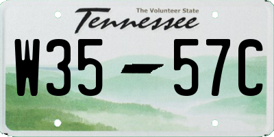 TN license plate W3557C