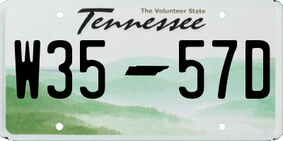 TN license plate W3557D
