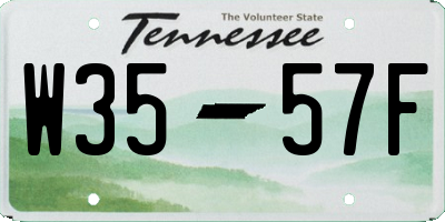 TN license plate W3557F
