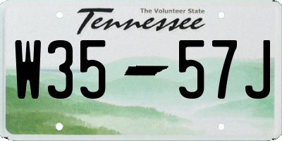 TN license plate W3557J