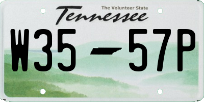 TN license plate W3557P