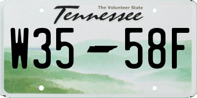 TN license plate W3558F