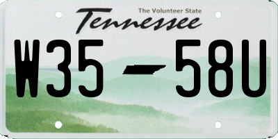 TN license plate W3558U