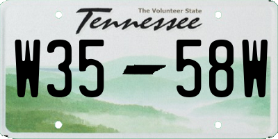 TN license plate W3558W
