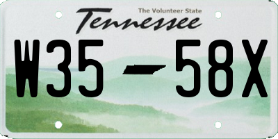 TN license plate W3558X