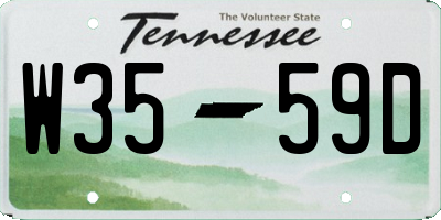 TN license plate W3559D