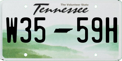 TN license plate W3559H