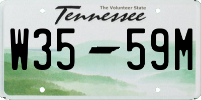 TN license plate W3559M