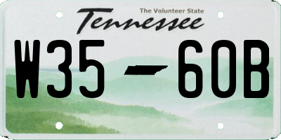 TN license plate W3560B