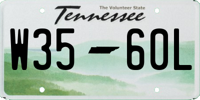 TN license plate W3560L