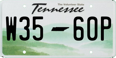 TN license plate W3560P