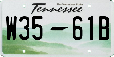TN license plate W3561B