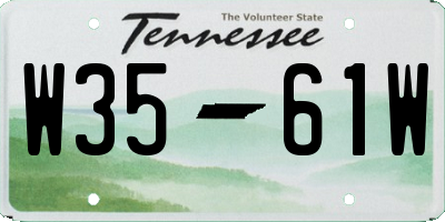 TN license plate W3561W