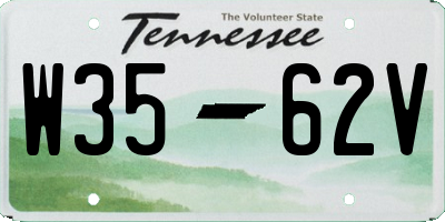 TN license plate W3562V
