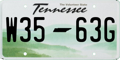TN license plate W3563G