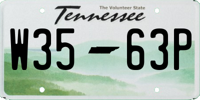 TN license plate W3563P