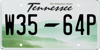 TN license plate W3564P