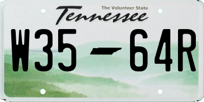 TN license plate W3564R