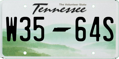 TN license plate W3564S