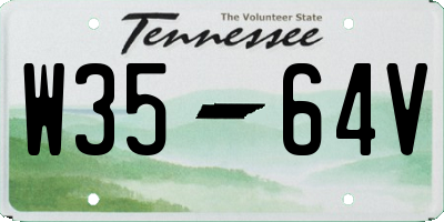 TN license plate W3564V