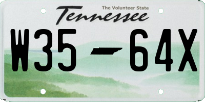 TN license plate W3564X