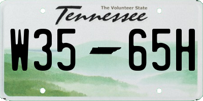 TN license plate W3565H