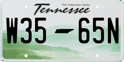 TN license plate W3565N